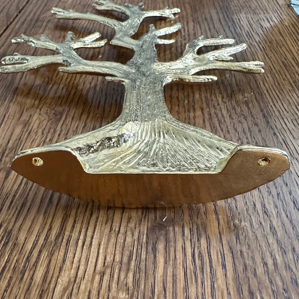 Unbranded Jewelry Tree Stand Unisex OS Gold Metal Nature Decor Organizer